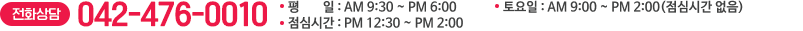 전화상담 042-476-0010